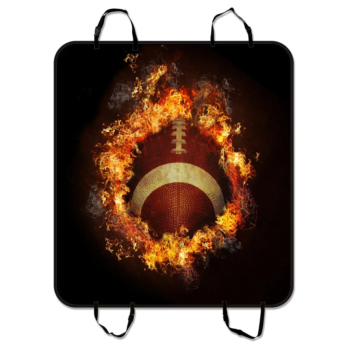 Seat 54x60 of Car Flaming For Car Cover Trucks Pet Trunk Seat and Cars Spirit Football American Dog Cargo Hammock Mat Mat inches SUV Mat GCKG