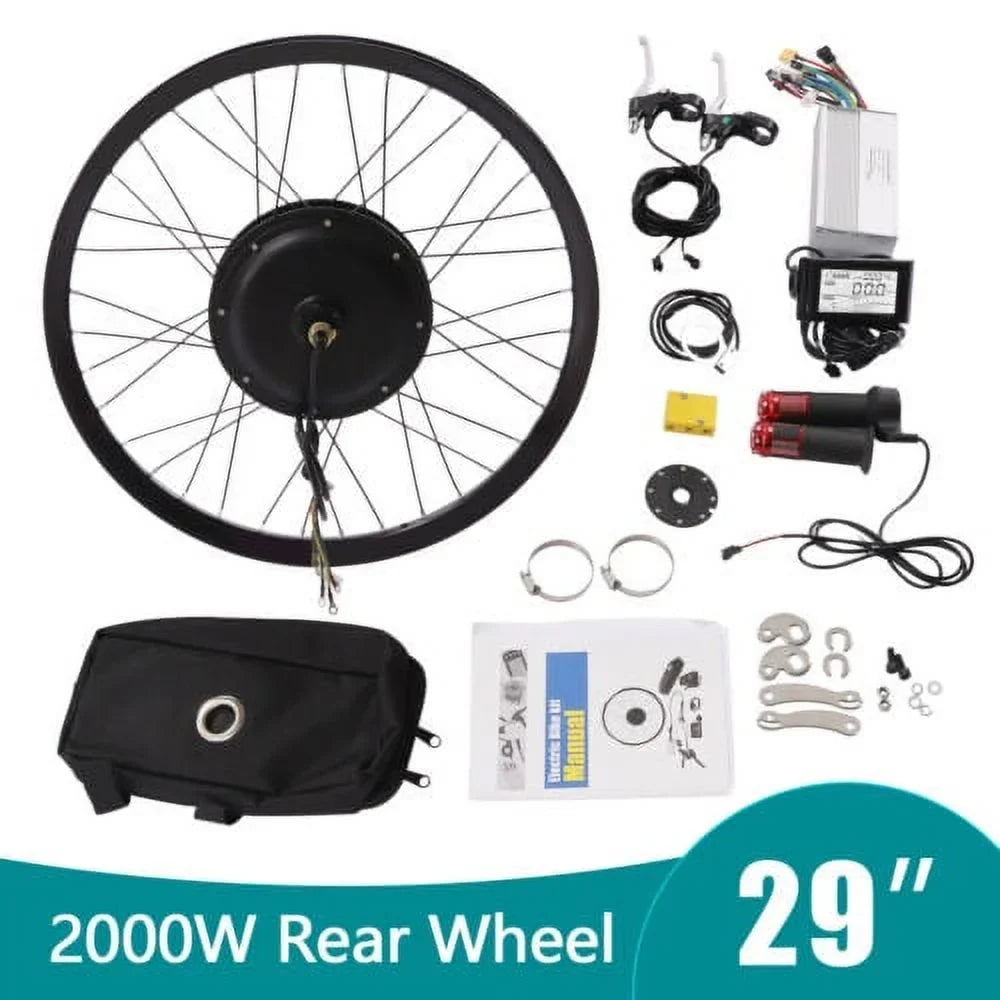 29" 72V Electric 560rpm Motor Bicycle Kit Wheel Rear Conversion E-Bike 2000W