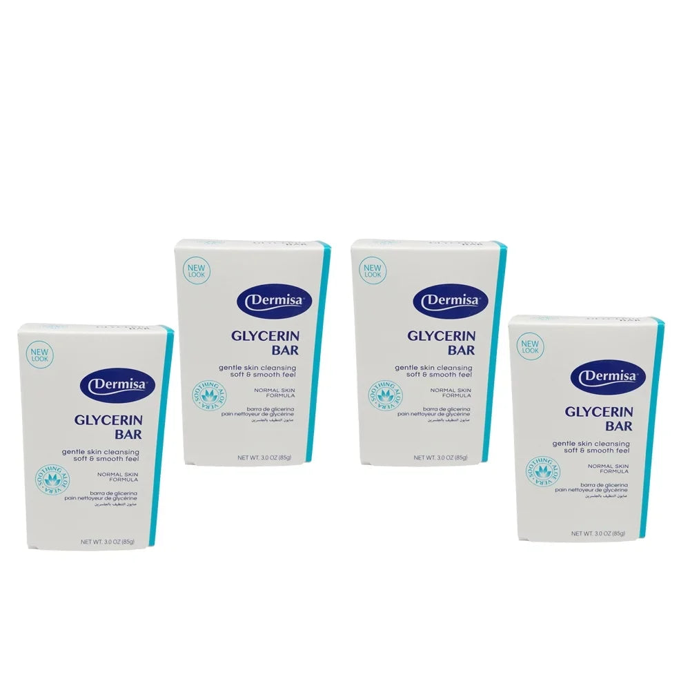 4 Pack 85 Soap. of Refreshing 3 For Dermisa Facial G. / oz Glycerin Fragrance. Care. Bar