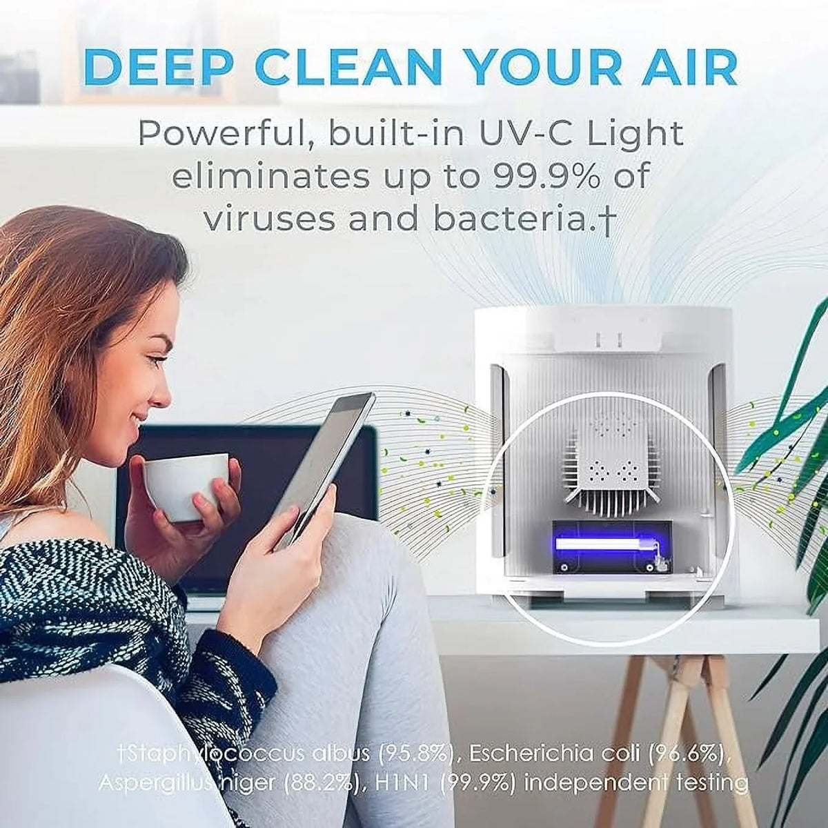 & Box - Pure Bedroom Purifier Open for Living Room PureZone Air PEAIRPLG White Enrichment