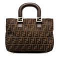 Brown Zucca Twins Authenticated Fendi (Good) Bag Tote Fabric Unisex Canvas Pre-Owned Tote
