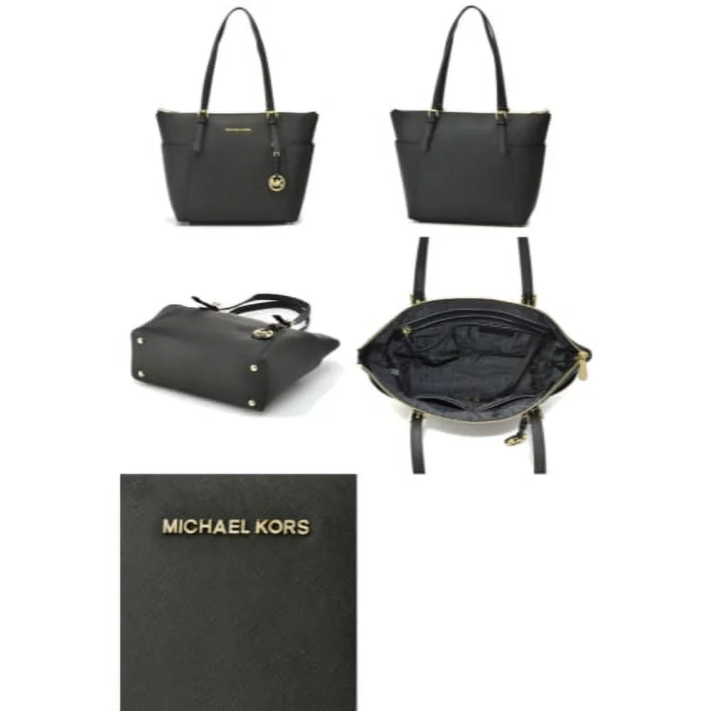 '- Set Michael Black - Tote Jet Saffiano 30F2GTTT8L-001 MICHAEL Top Zip Med. Travel Kors