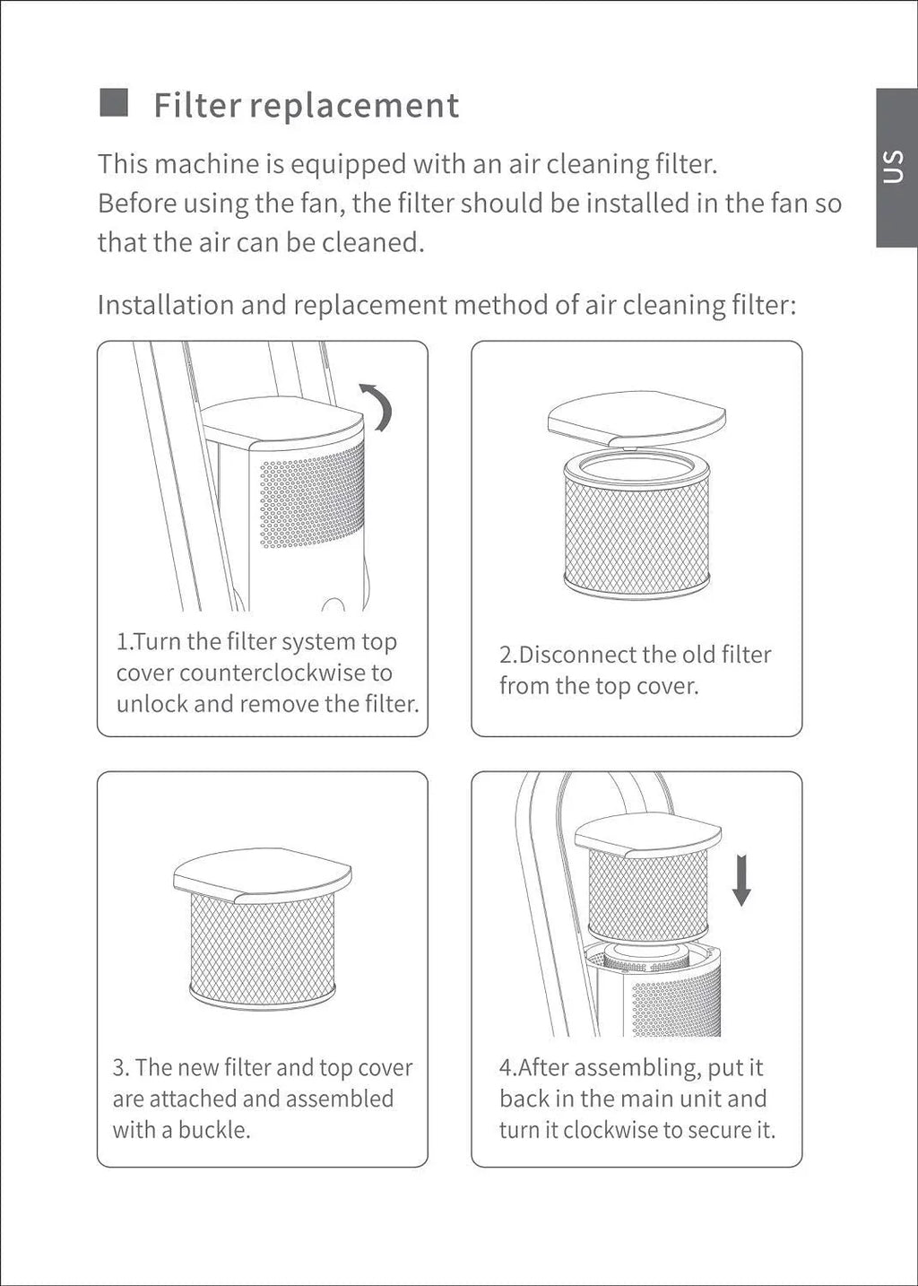 Filter HEPA Replacement U Fan Coating CR022 | Purifying Medical for ULTTY H13