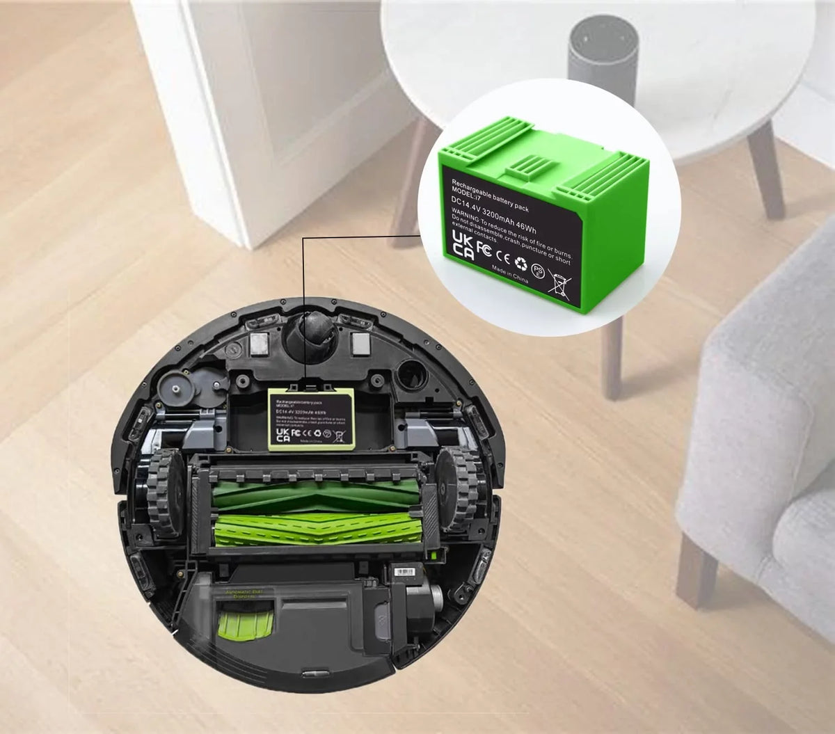 Replacement i6 iRobot Roomba 7550 e i 3150 Ion Lithium e5 Battery 3550 i4 i3+ for i8 4150 i7158 i4+ 7150 4552 i7+ I7 e6198 and i3 e6 e5152 e5150 Plus
