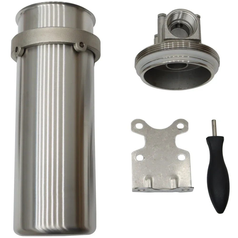 Water Heavy-duty Bracket Pressure PreAsion with 1"NPT Cartridges for Filter 10"L Housing