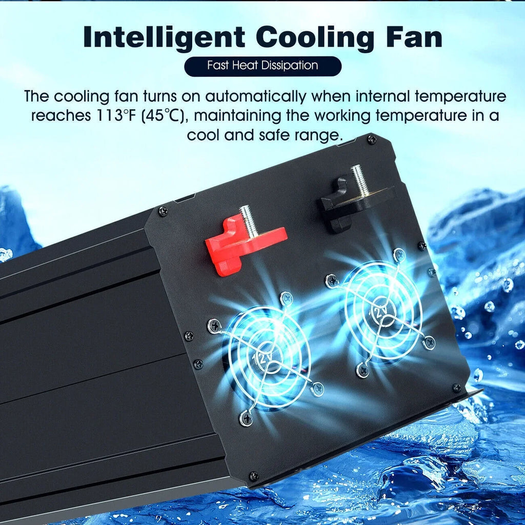 DC Sine 12V Car Power Inverter Pure 7000W Car To RV Converter LCD Solar AC 120V Wave