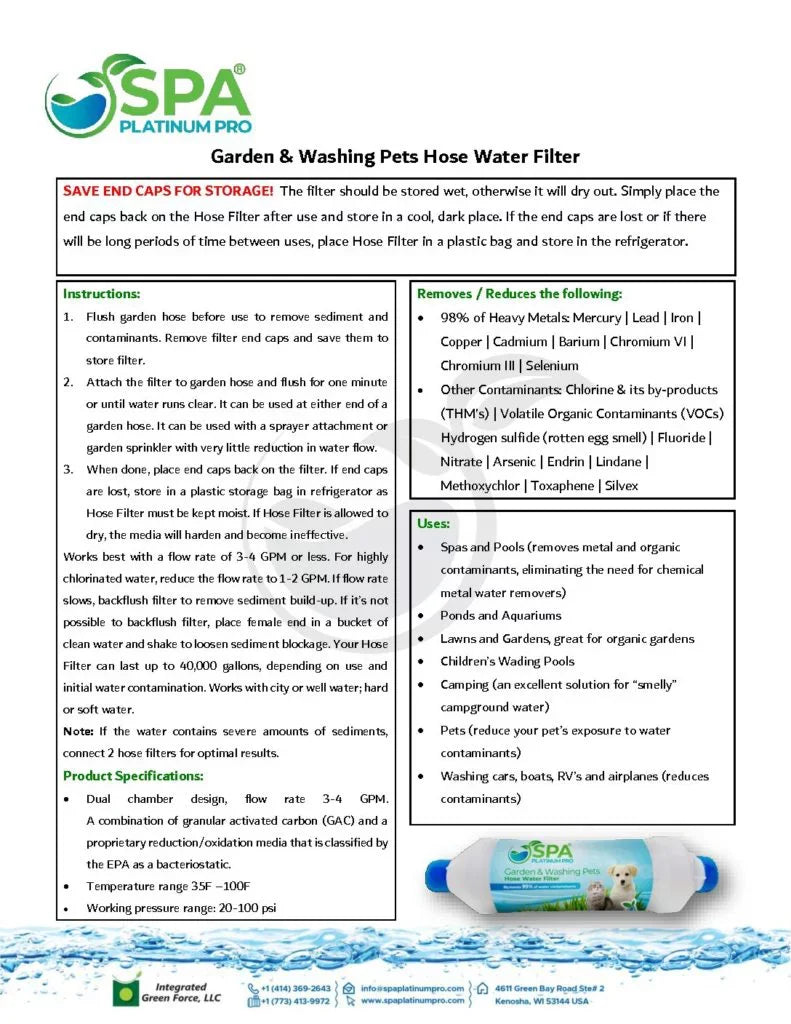 Washing Hose Pets And Water Garden Filter