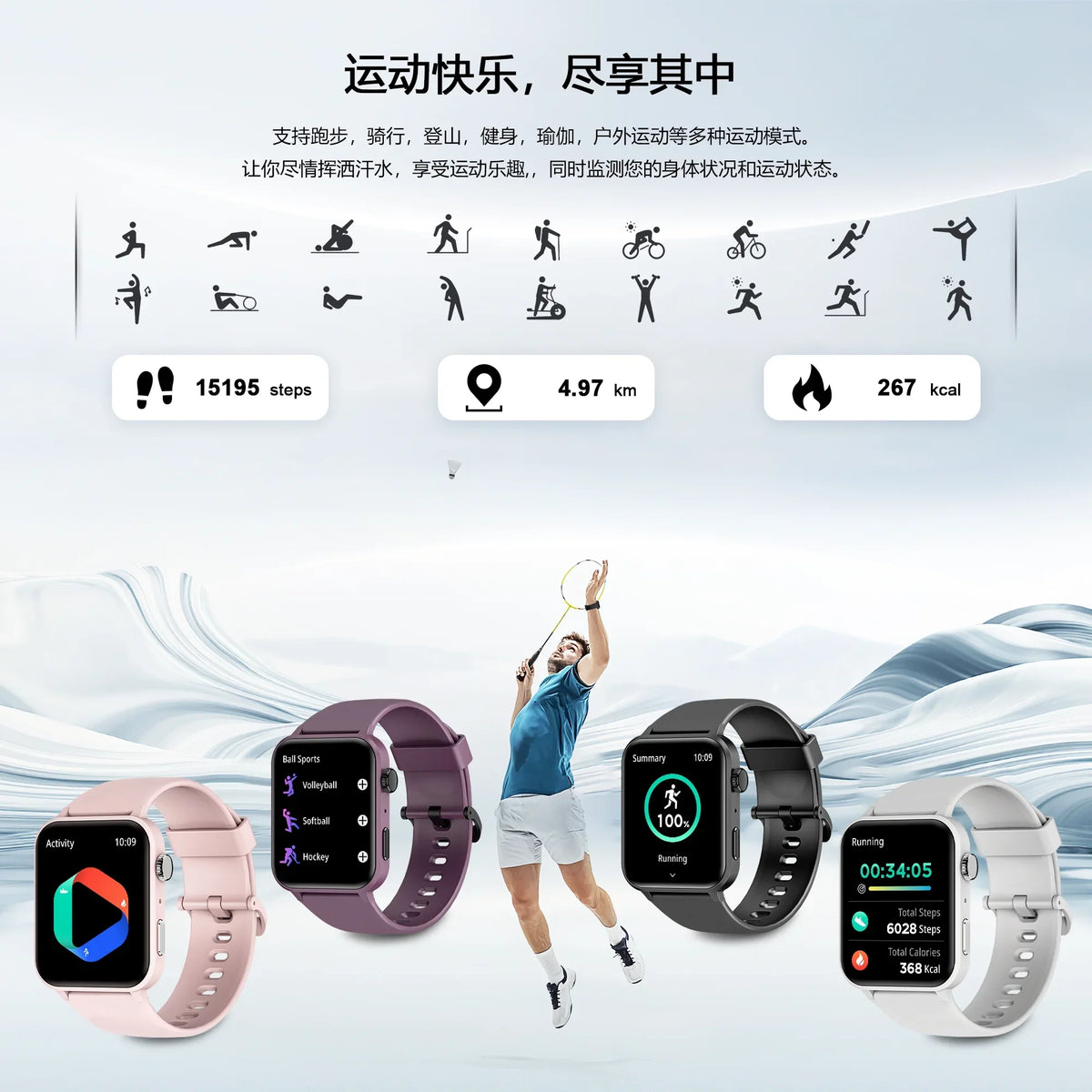 iOS, 1.83" Sports Fitness Call/Voice with Black Watch for Android for and Assistant, Waterproof, Women Modes 100+ Watch Bluetooth Smart