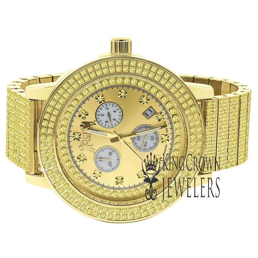 Steel Gold Tone Jojino Real Canary Rodeo Jojo Watch Stainless Solid 54mm Mens Dial Diamond Joe