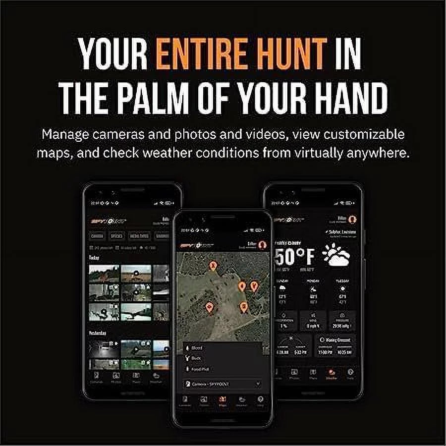 Strap Steel 100-foot Battery Panel, Backup Flash/Detection Battery, LTE Connectivity, Internal + SPYPOINT Solar Flex-S Optional Cellular Solar Reinforced Integrated Trail Camera Range,