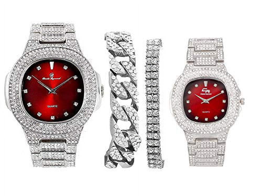 Red) Hip Floor Hop ST10325/ST10364 Power On Bling'ed and Watch The Flaunt Dance Couples Perfect Out for - King His&Hers Set to Blood (SLV and Off Queen