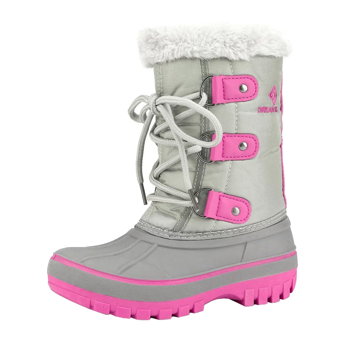 Ankle Boots GREY/FUCHSIA 5 Faux Soft Pairs Big Winter Fur-Lined Warm Toddler Kid Boots FORESTER Dream Kids Boys Shoes Size Snow Girls