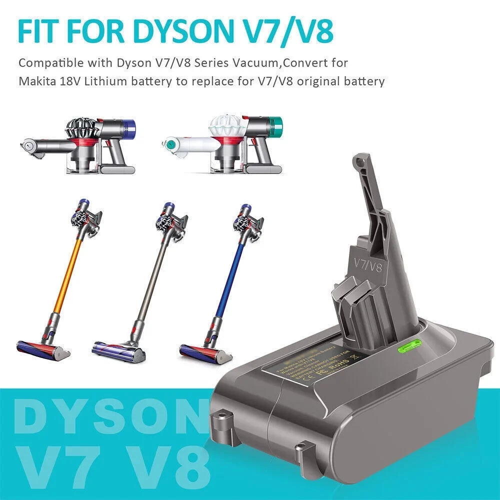 & V7/V8 Battery 18V for Hikoki Battery to Fluffy Adapter Hitachi Converter Motorhead for Dyson