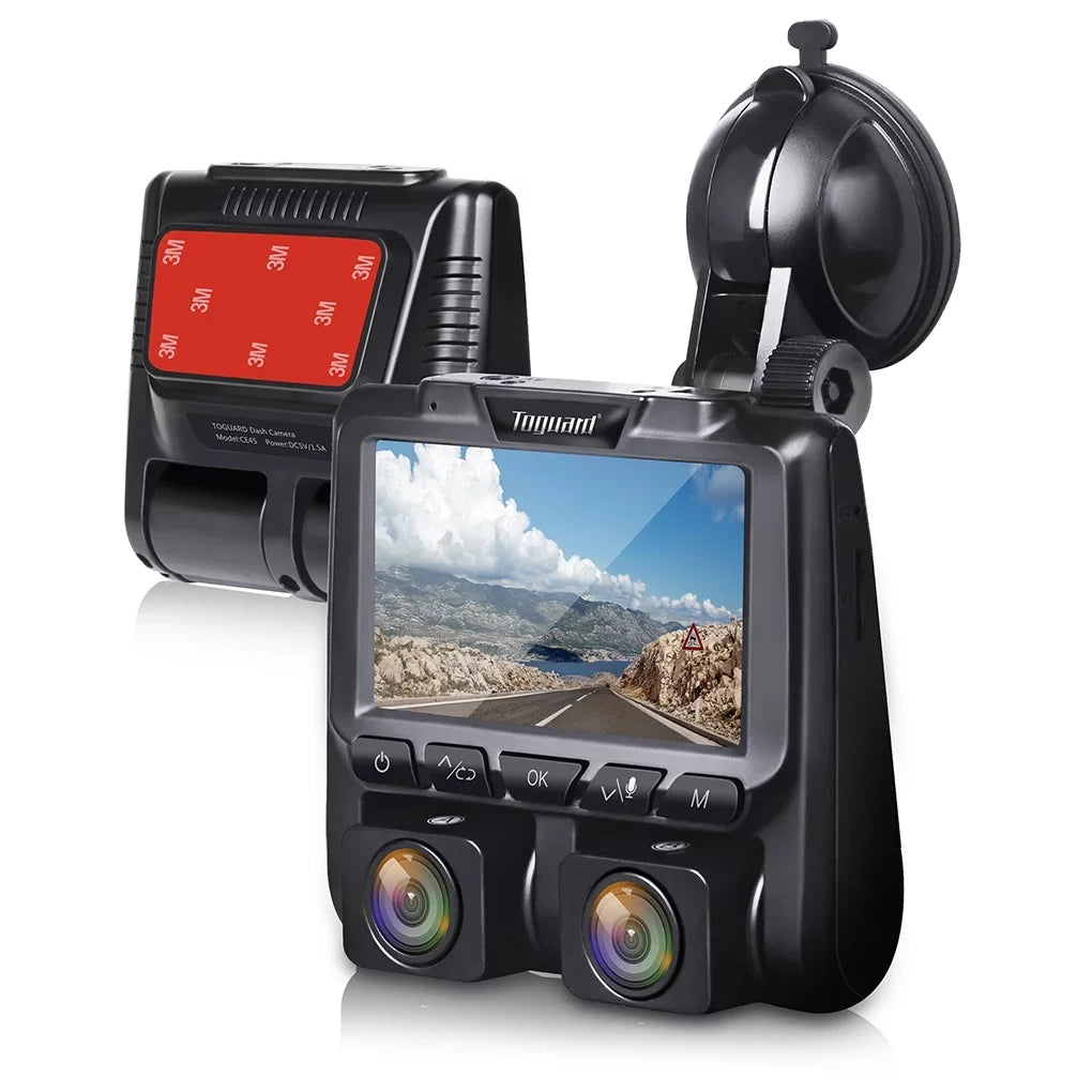 3" Dash LCD Camera TOGUARD 1080P+1080P HD Full Cam, Dashboard Front Inside Dual Camera Black Cams Car and Dash