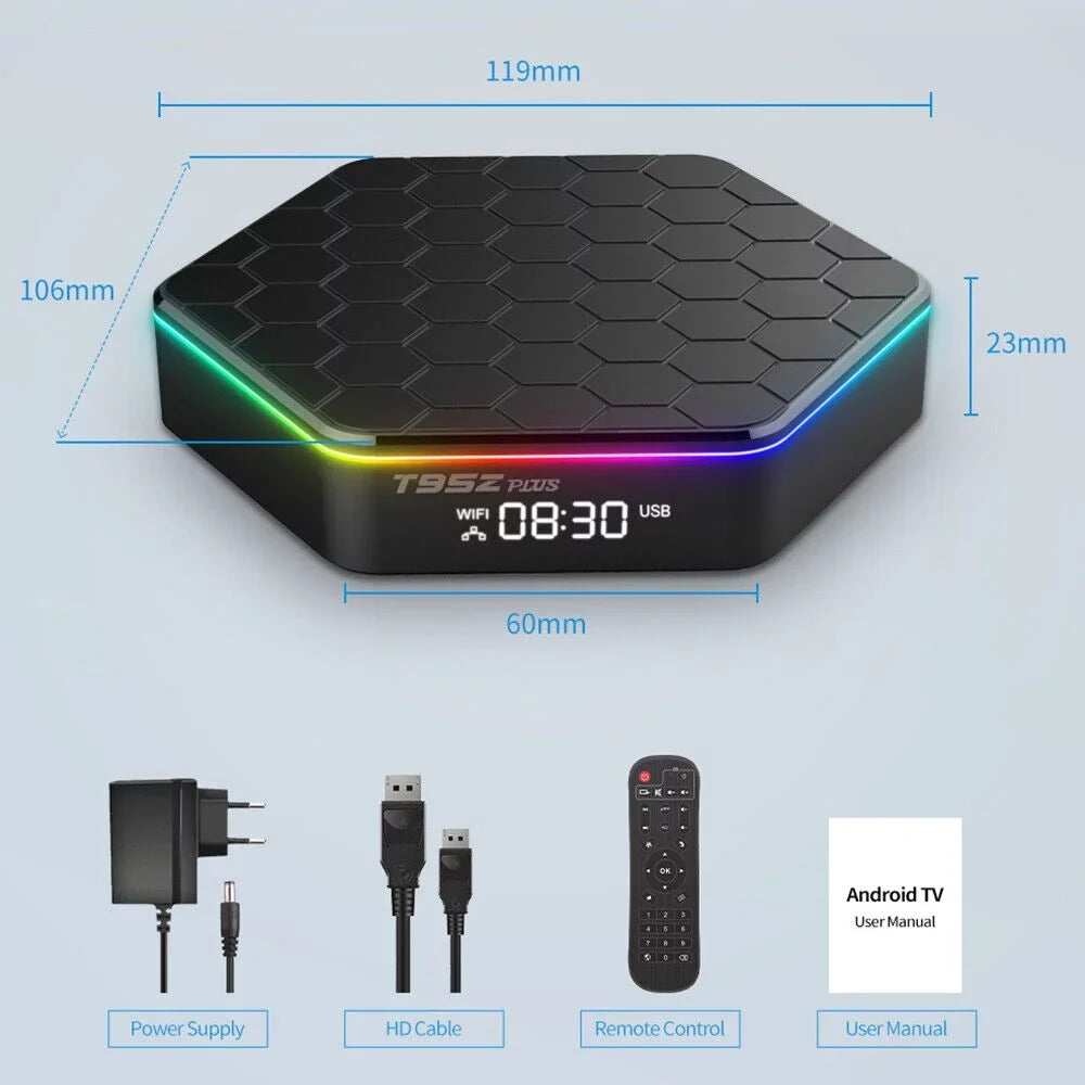 Plus 12.0 4+128G - TV Player, Quad 6K Android Box JahyShow Smart Stream Core HD T95Z