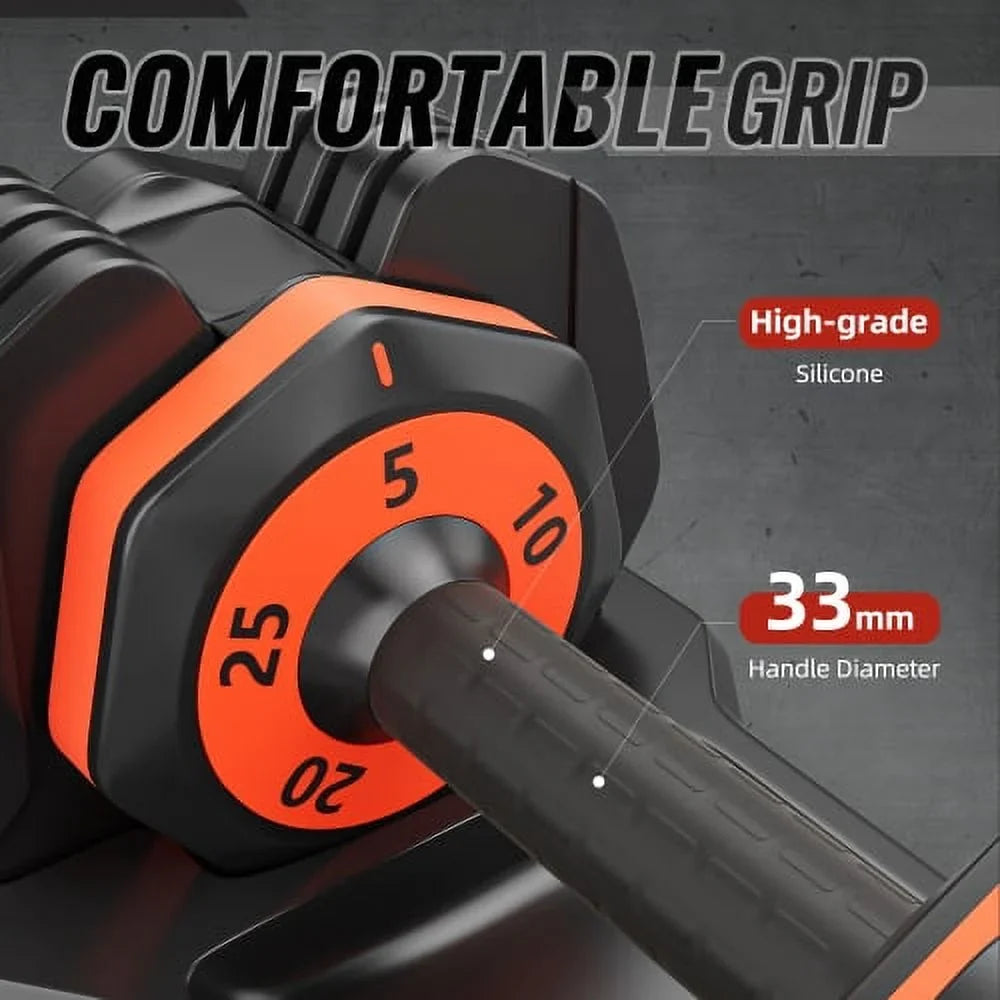 in Dumbbell Women Men 25LB Adjust Handle 1 Anti-Slip Home Set Pair Exercises for Dumbbell Metal with 5 Dumbbells Fast Pairs in Equipment Gym and Adjustable for Workout Weight