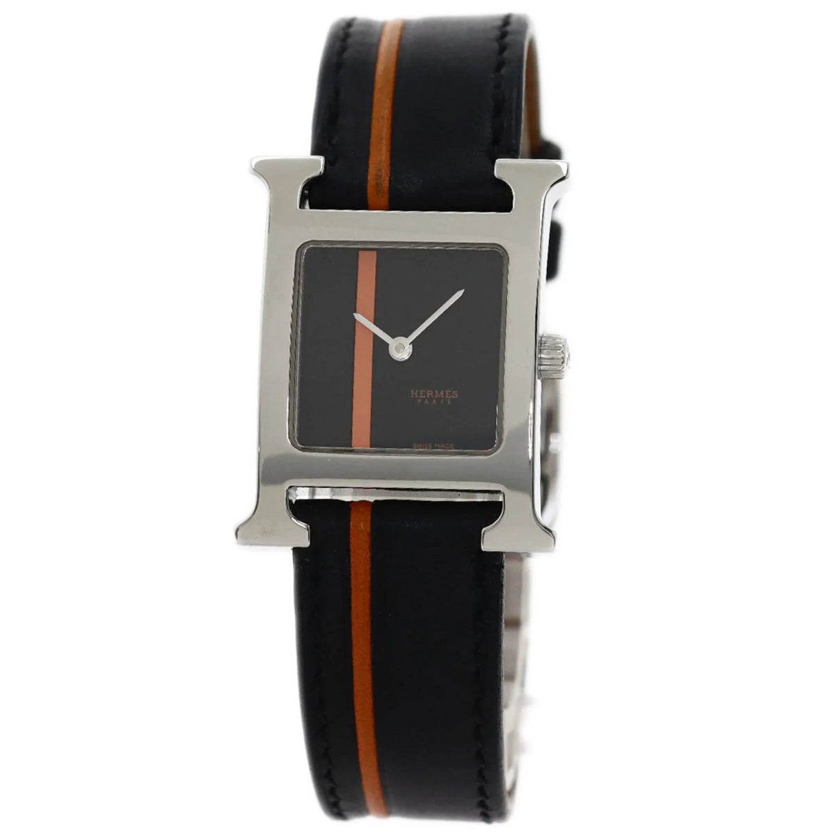 Steel/Leather Wristwatch HERMES Stainless Watch Women's H HH1.210 Hermes (Good) Pre-Owned