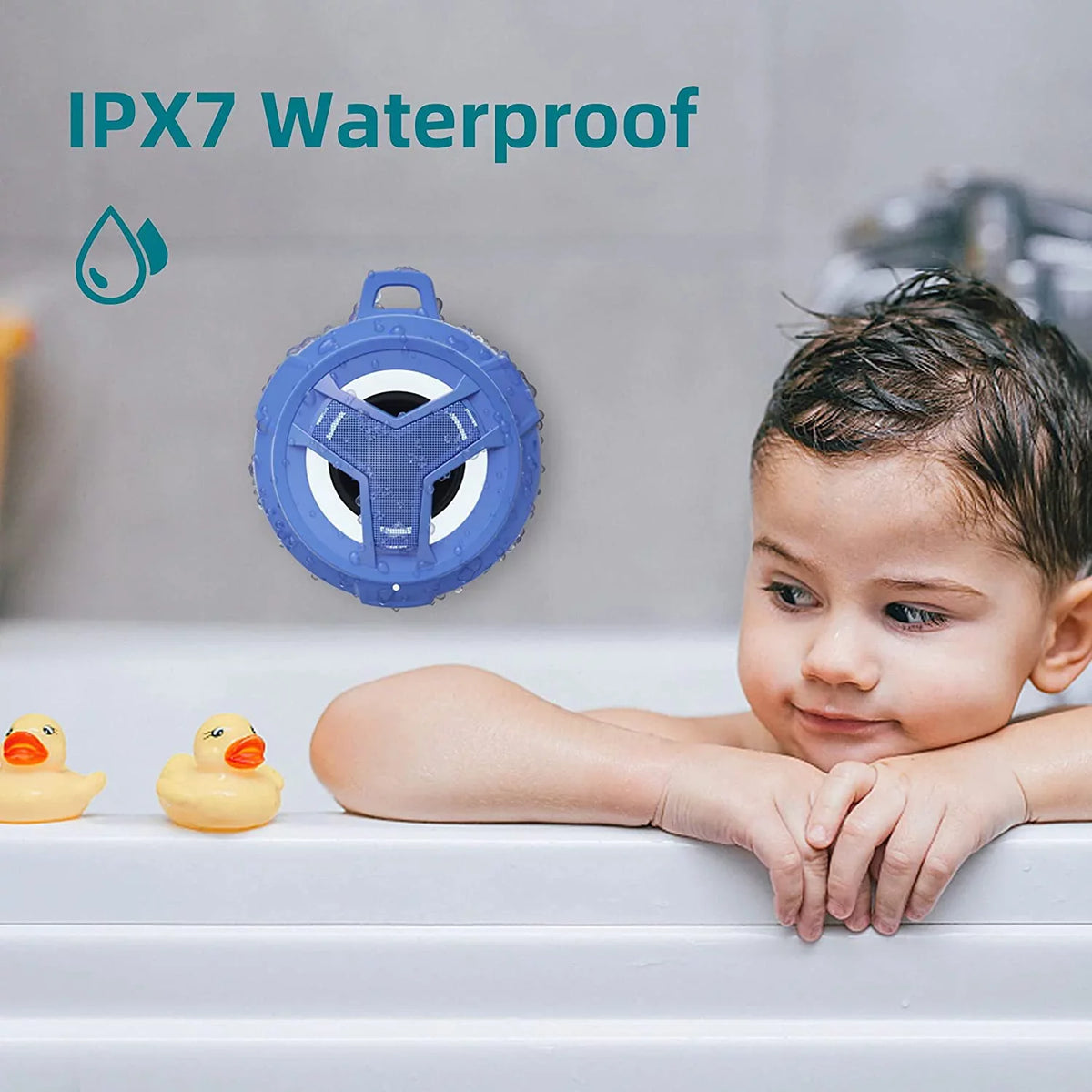 Light Boys IPX7 24H - Pool, Men, Portable Blue Wireless EBODA Speakers, for Hiking, Gifts Small Speaker, Shower Waterproof Playtime Beach, Floating with for Bluetooth Light Kayak Accessories,