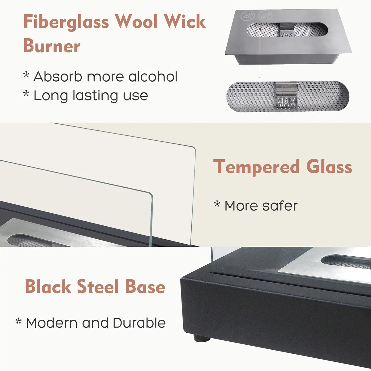 Fireplace Tabletop Smokeless Bio Pits，Tabletop Fire Ethanol Portable