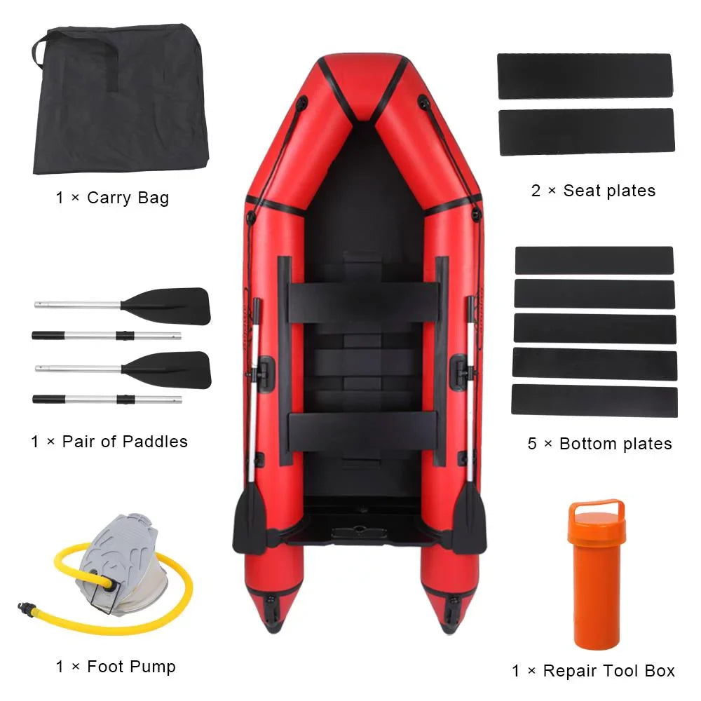 Inflatable Red Fishing Campingsurvivals PVC Boat 10ft Assault