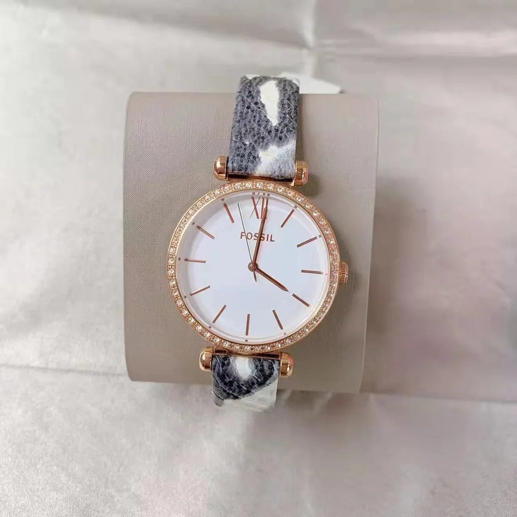 Tillie Leather Three-Hand Grey Fossil BQ3532 Watch