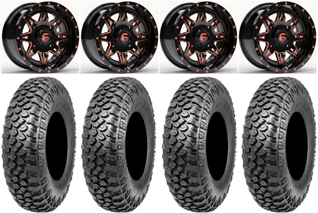 15" Tires Orange Ranger Sportsman RAZR RZR XT Lethal Wheels 33" Fuel