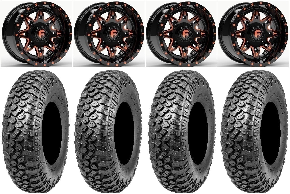 15" Tires Orange Ranger Sportsman RAZR RZR XT Lethal Wheels 33" Fuel