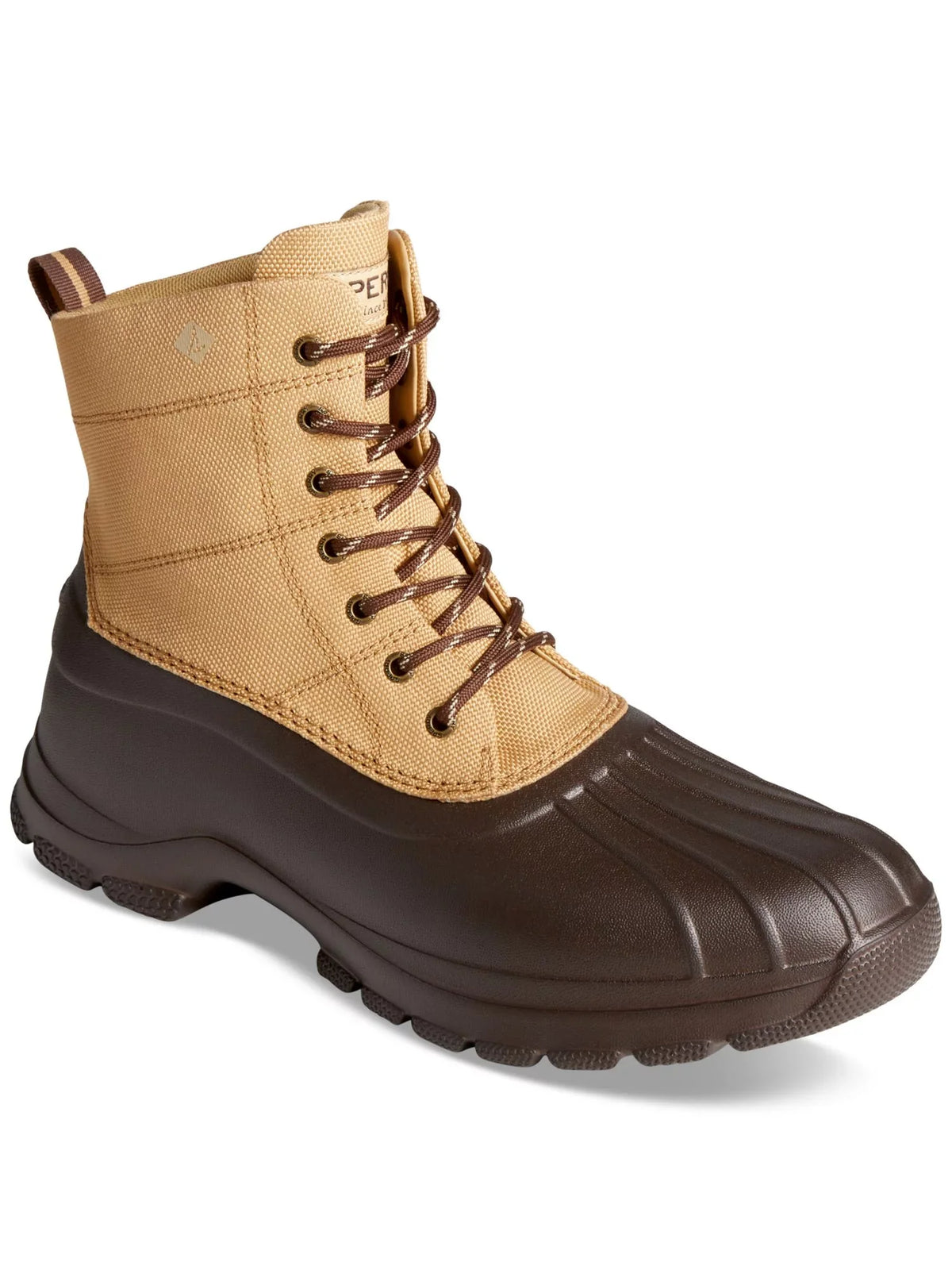 Waterproof Tab Lace-Up Beige 7 Round Toe Pull Boots SPERRY Duck Mixed Lightweight Media Mens Cushioned