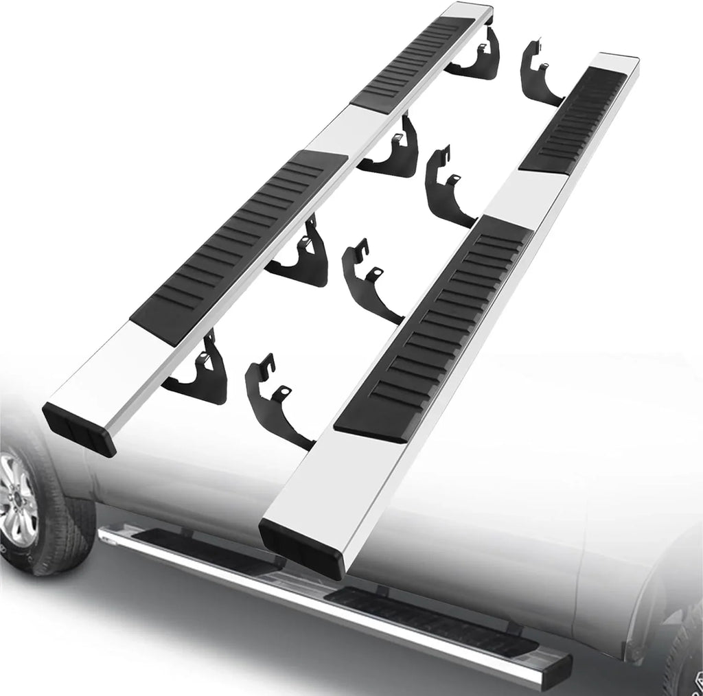 2020-2024 Polished ONINE 2500/3500 Chevy Silverado/Gmc Nerf Sierra 6" Step Fit & bar Custom Silverado/Sierra Crew Boards Side Chrome Running Aluminum Cab 1500 2019-2024
