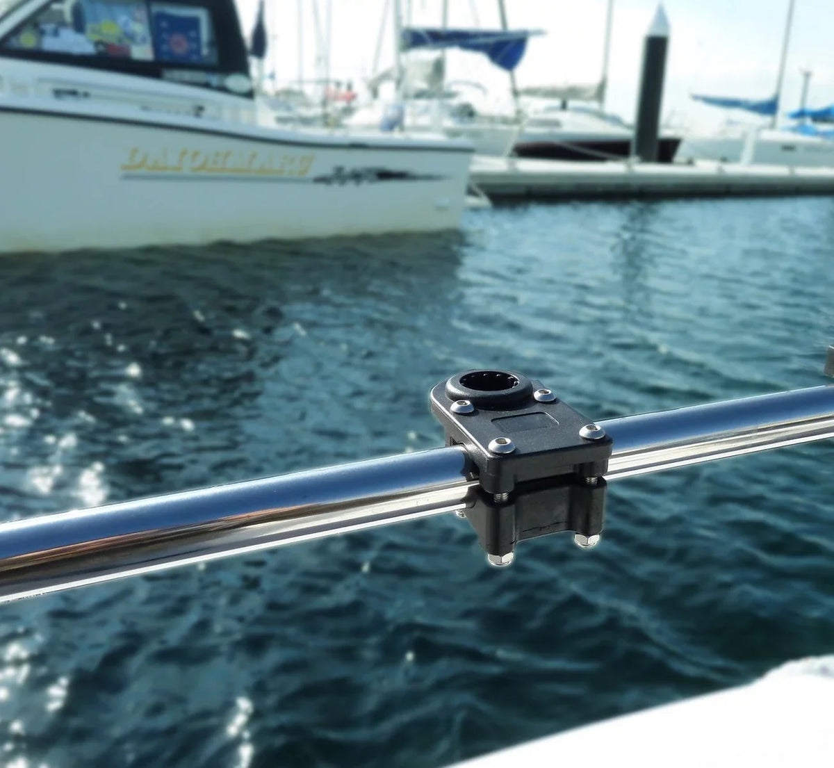 Adjustable Boat / Rod Pontoon Holder Holder Square/Rail Lock Power With Mount Rod BroCraft