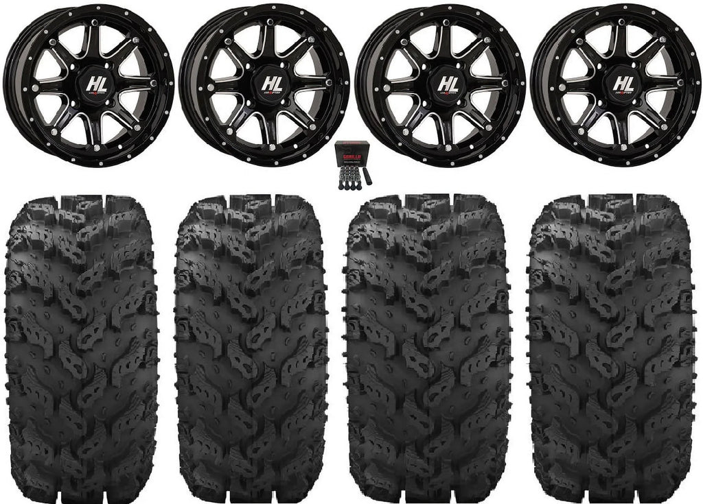 Wheels Tires HL4 Lifter Mule 26" Reptile 12" Machined High Kawasaki Teryx