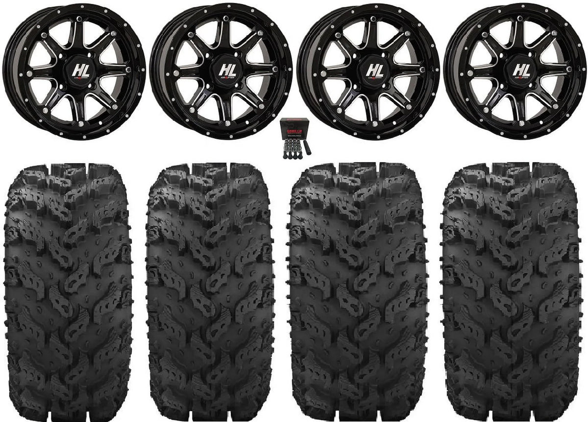 Wheels Tires HL4 Lifter Mule 26" Reptile 12" Machined High Kawasaki Teryx