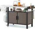 and Dining Side Kitchen with Worktable XL Cart with Storage SUSIMOND Stainless Outdoor Countertop, for Shelf Island Steel 53-Inch Table Rolling Wheels Indoor Cabinet