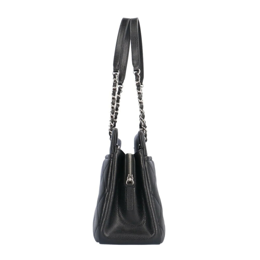 Shoulder Caviar Bag BRB10010000013230 Black Matelasse Pre-Owned A67294 (Good) Skin CHANEL Chain Cocomark Women's