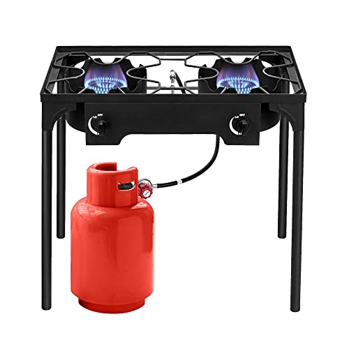 Knobs BBQ, with Gas Backyard Cooker Cooking, Stove and 150,000 Cooking, for Removable 2 Legs, Outdoor Control BTU Frying Outvita for Burner Temperature Baking Propane Camping