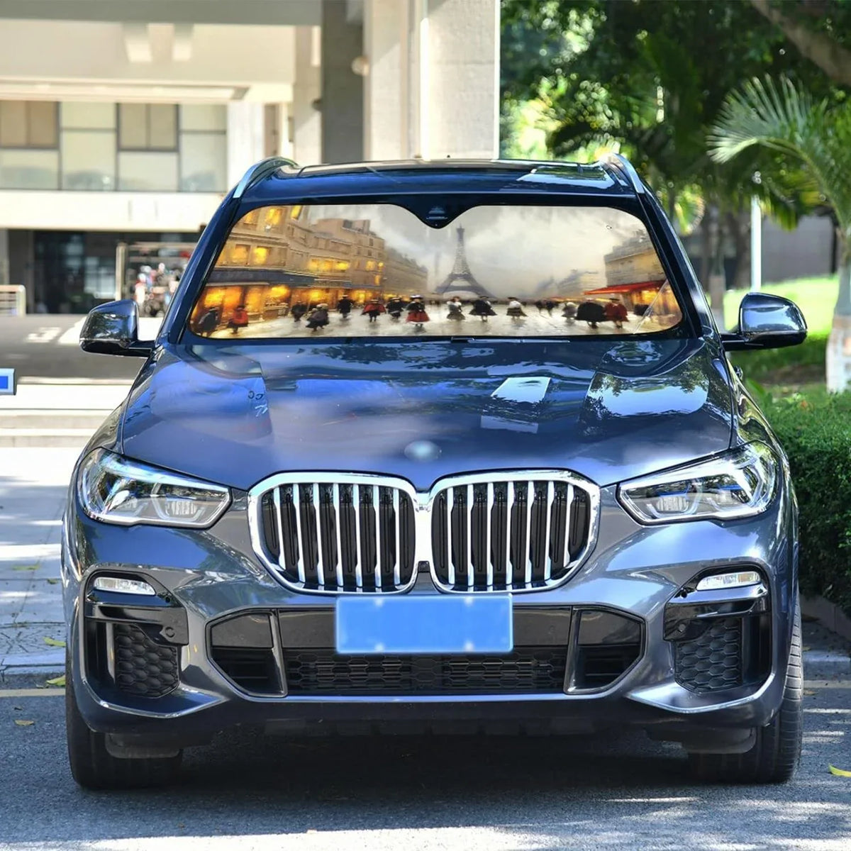 Landscape Blocks UV Protect for Sun Wellsay Keep Windshield Sunshade Cars,SUVs,Trucks-55×27.6in Car Cool to Old Accessories Protector Rays Visor Paris Shade,oldable and