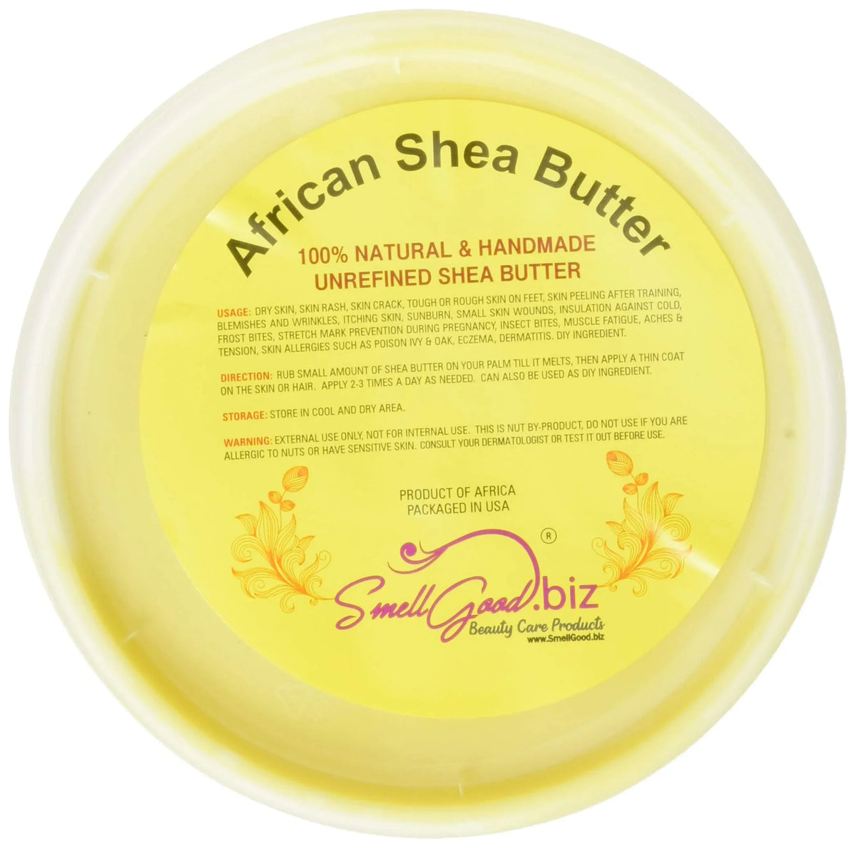 Smellgood Butter 32Oz Natural African Shea 100%