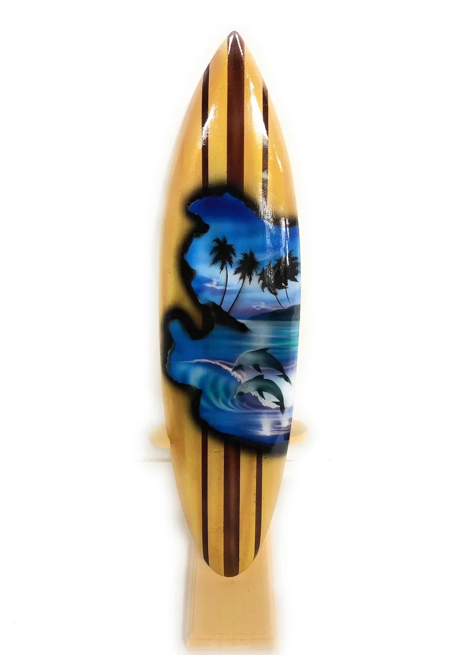| Stand w/ Surfboard Trophy Design - Dolphins #lea04b40 16"