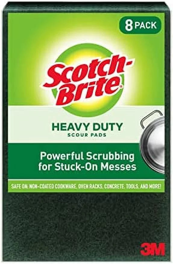 8 Scour pad Large Heavy Green, Pads Duty, Scotch-Brite 8