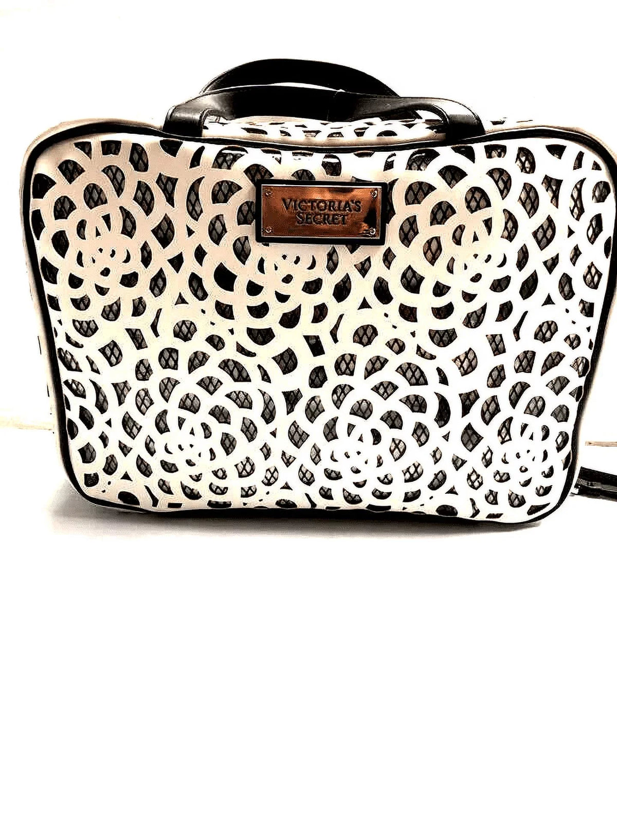 Travel Victoria's Makeup Laser Bag Hanging White Faux New Secret Clear Case Cut Leather