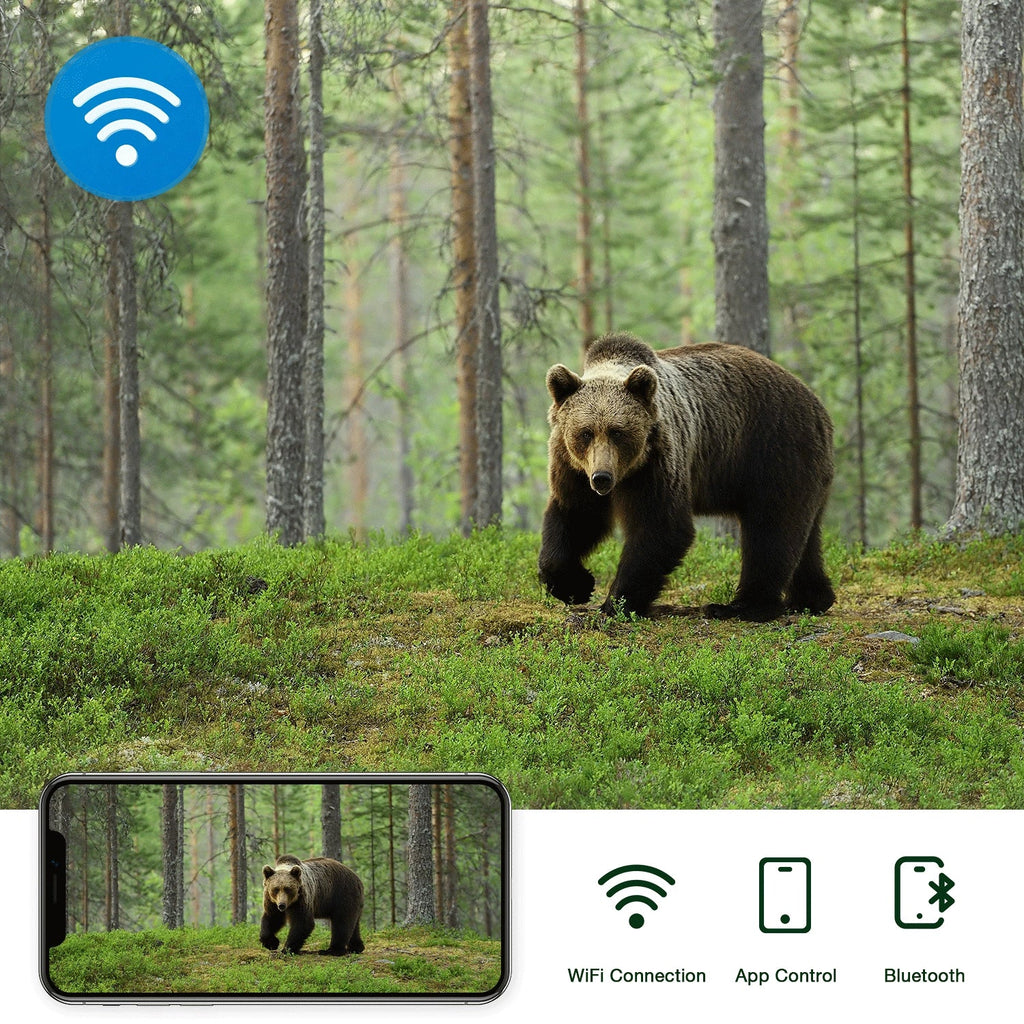 WiFi Cam Monitoring 30fps Activated 42MP with Trail Motion IP66 CAMPARK Waterproof 3 Trail Game for Sensor Native PIR 4K Angle Camera Deer 120° Bluetooth Camera Night Wildlife Vision Wide Hunting