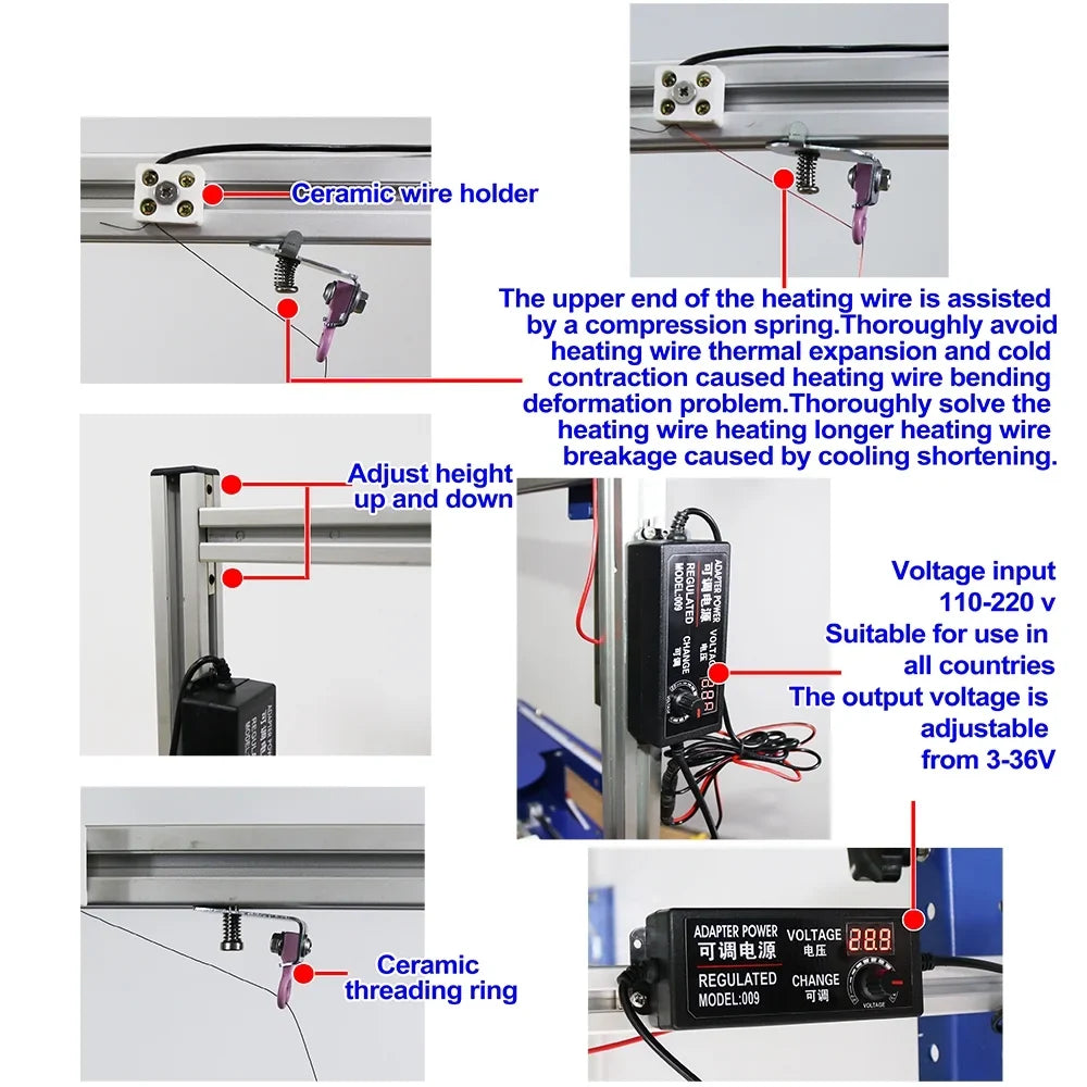 PreAsion Cutter Vertical Molti-functional Electric Machine Rotary Hotwire Cutting Hot 110-220V Tabletop
