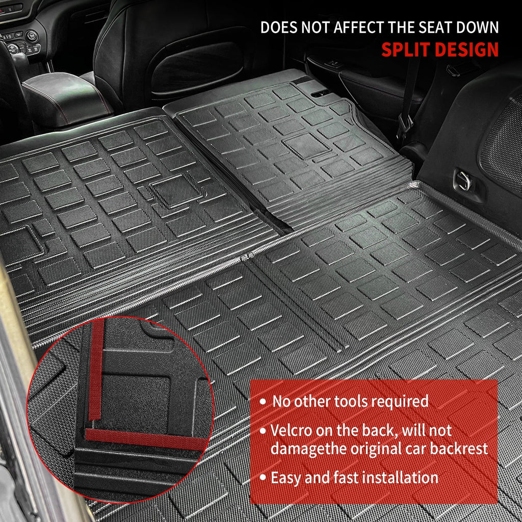 Compatible Accessories (Trunk Trunk Liner 2019-2023 Cover with Floor Weather Mat+Backrest TPE Mats+Floor Seat Cherokee All Mat Mats) Back Protector Cargo Cherokee Jeep Mats 2022