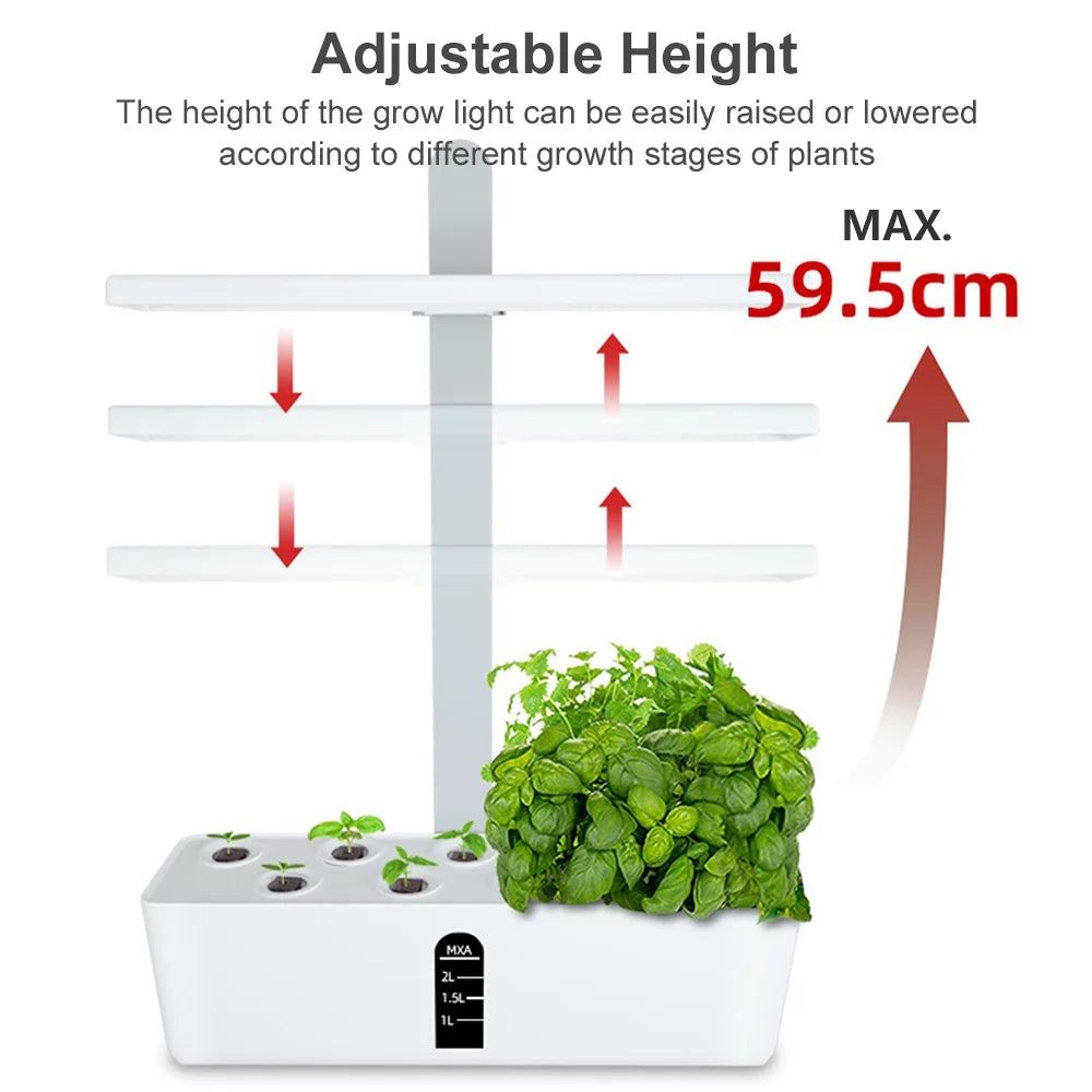 Smart – for Home, Indoor and Kit Timing LED Perfect Garden Height and Office, Adjustable Kitchen with Pinnaco Hydroponic