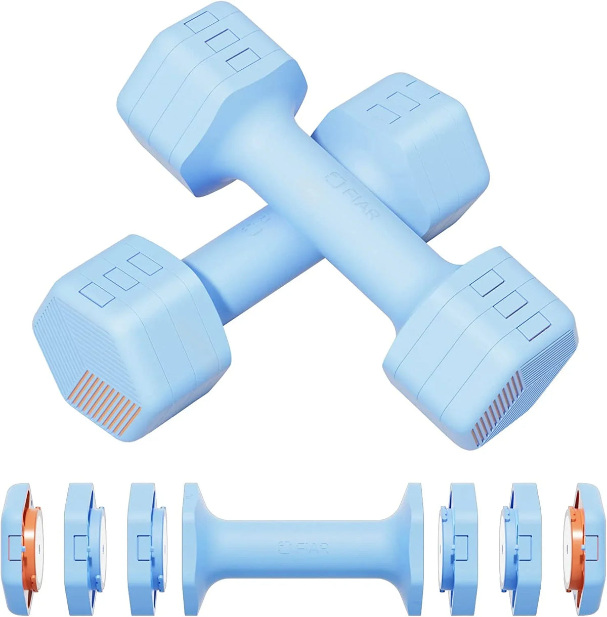 Training Weight 10lb Dumbbells Each) Strength Set- (2-5lb Home 3 Equipment Weights Women, Pair 8lb Colors for Gym A for Set 4lb Adjustable Free Workouts 6lb Men,Teens