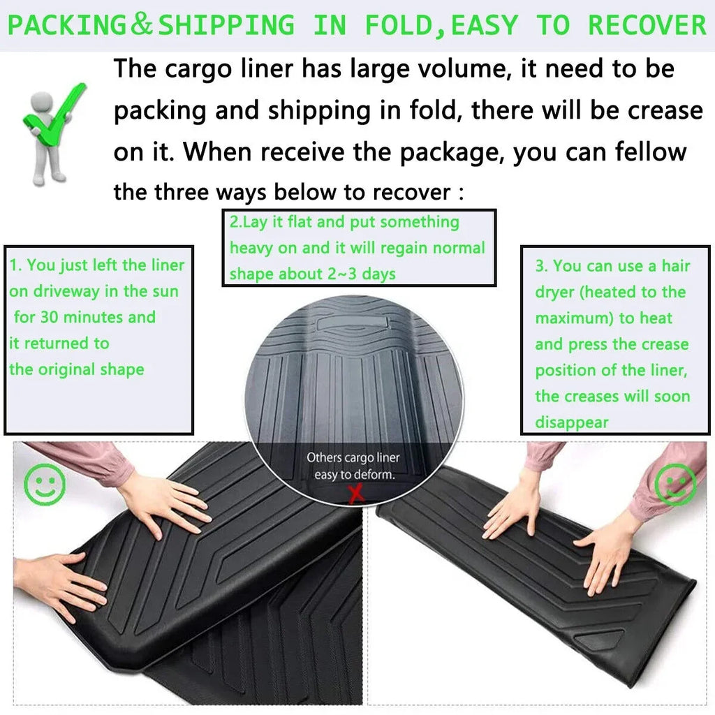 2019-2023 Waterproof Custom for Cherokee TPO Carpets Trunk Liner Jeep Mats Cargo