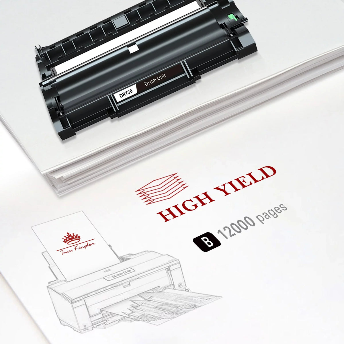 DR730 Unit Compatible Printer for pack) Drum brother Toner(2