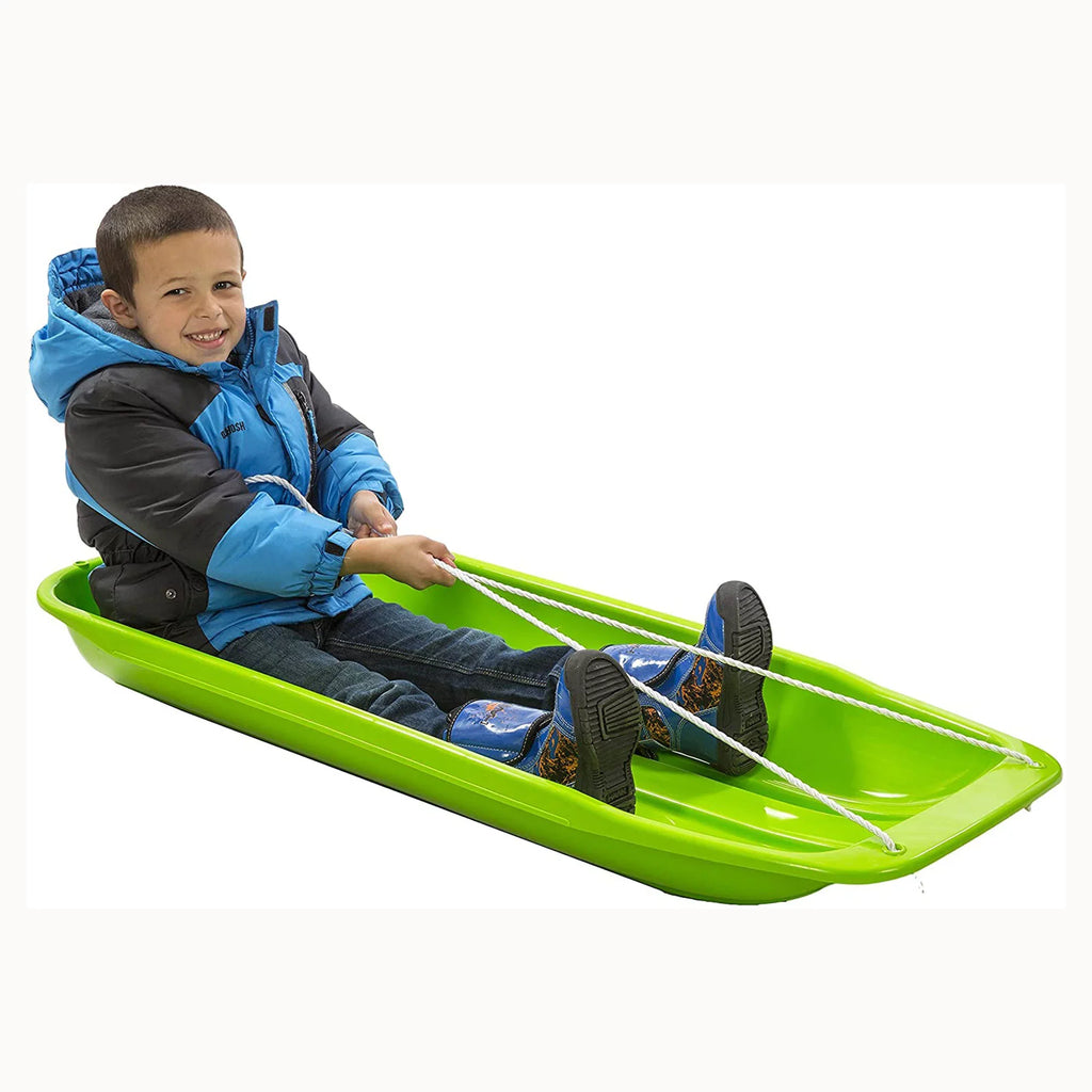 Kids Plastic 1 Toboggan Person Snow Bums Lucky inch Sled, Green 48
