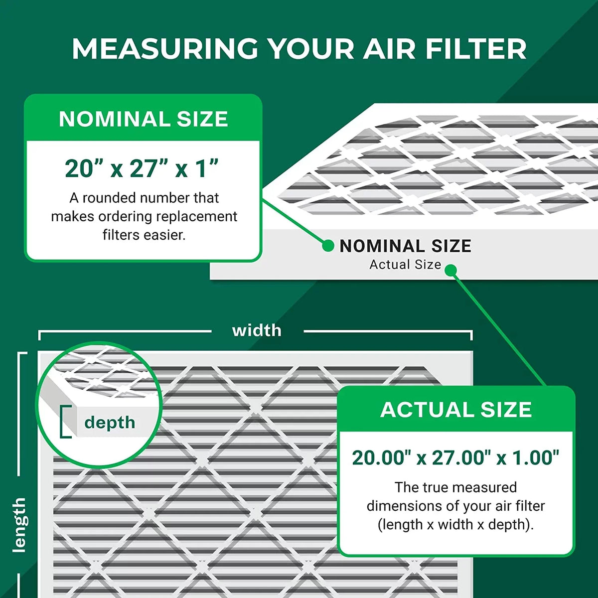 Furnace Filters Filterbuy Pleated (1-Pack) HVAC 20x27x1 MERV AC Air 13