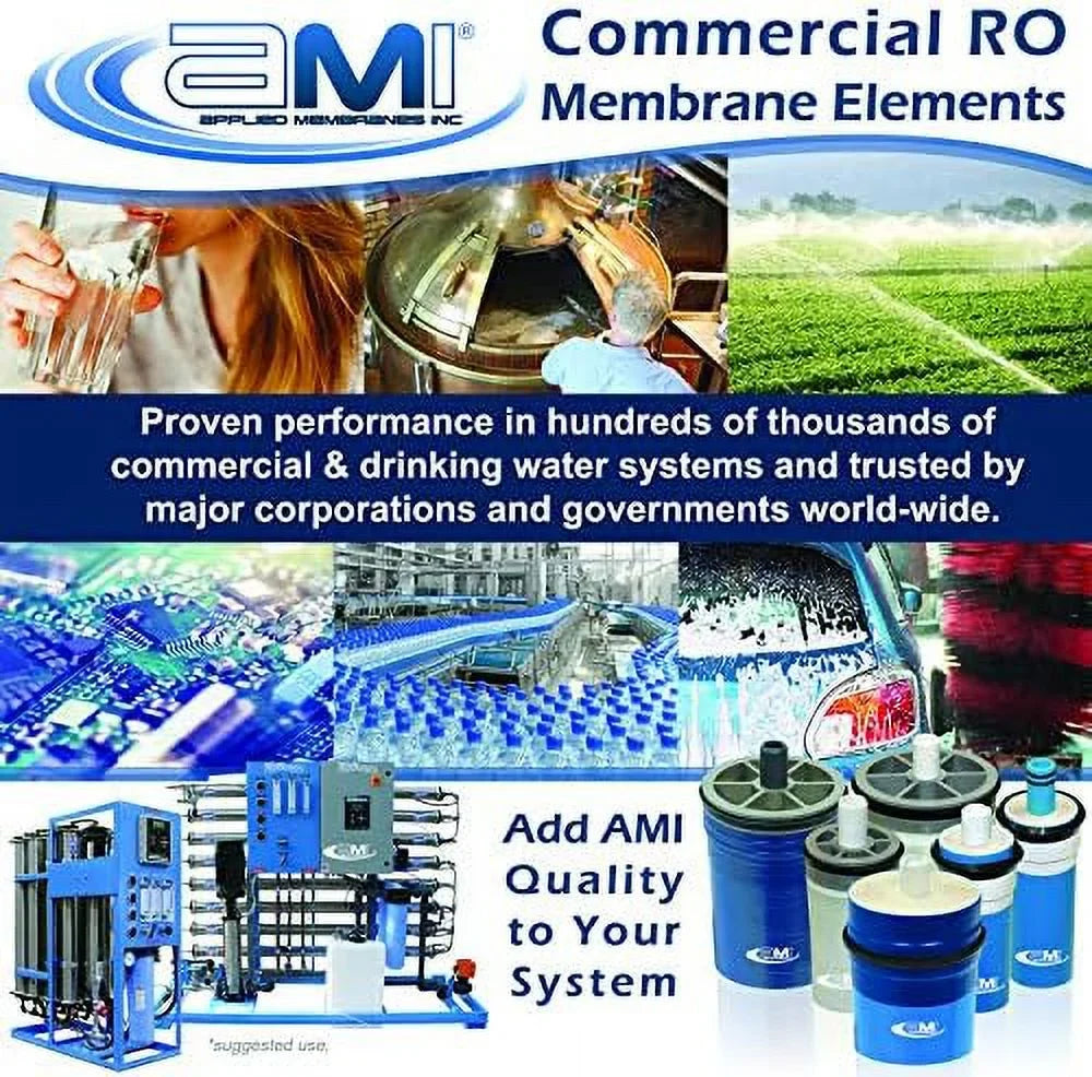 Replacement 225 Reverse Membrane Osmosis At RO GPD | 99.5% M-T2540A Tap Water Psi | 1,000 | Membrane For | Rejection